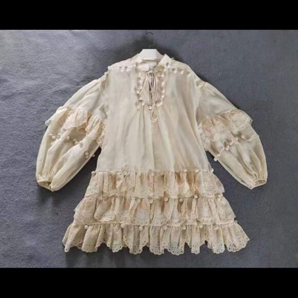 Zimmermann Lyre Trim Ramie Mini Dress - Picture 9 of 15